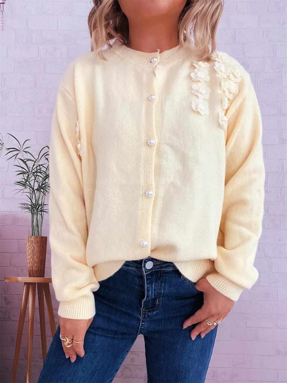 Flower Button Up Long Sleeve Cardigan, image 26