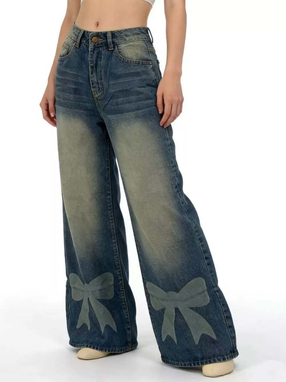 Bow Wide Leg Jeans, image 5