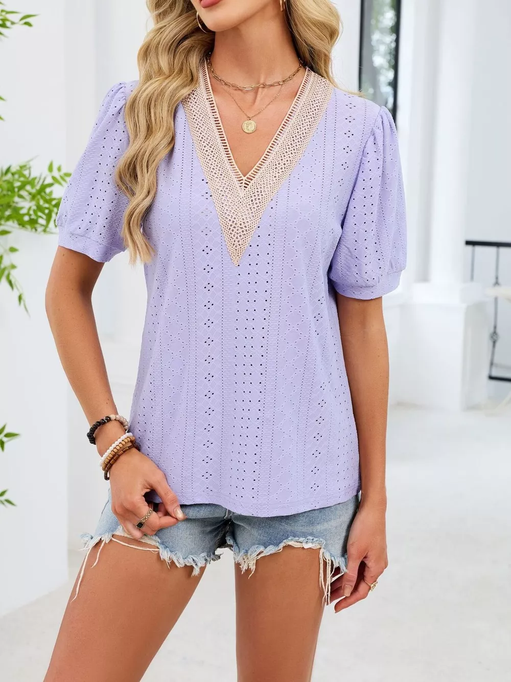 V-Neck Short Sleeve T-Shirt, image 15