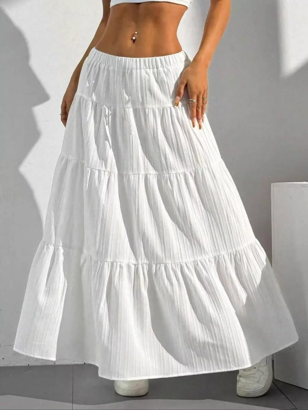 Flowy Tiered Maxi Skirt, image 4