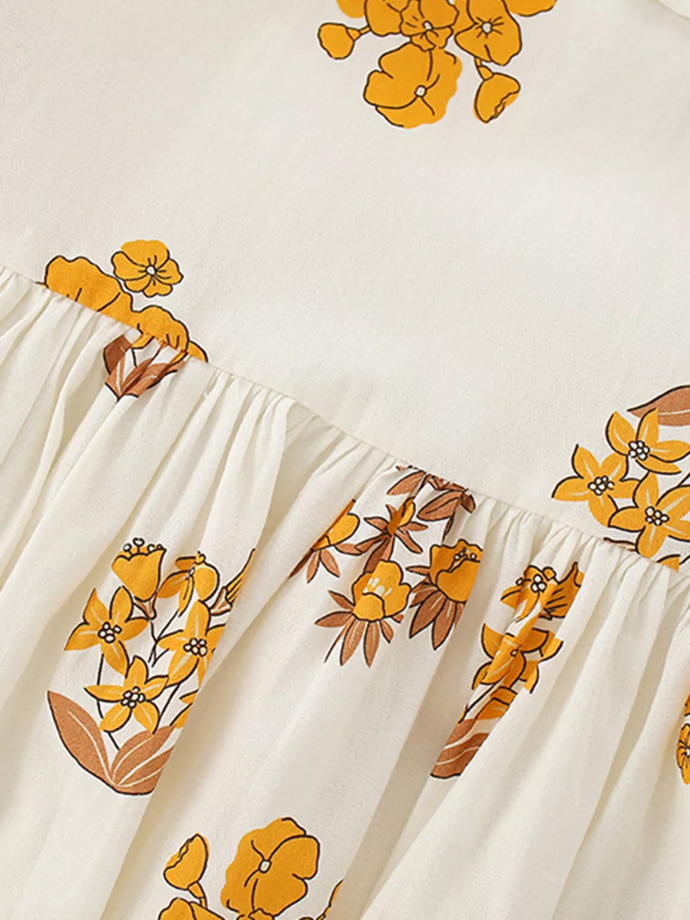 Children's Floral Print Ruffle Collar Dress, image 3