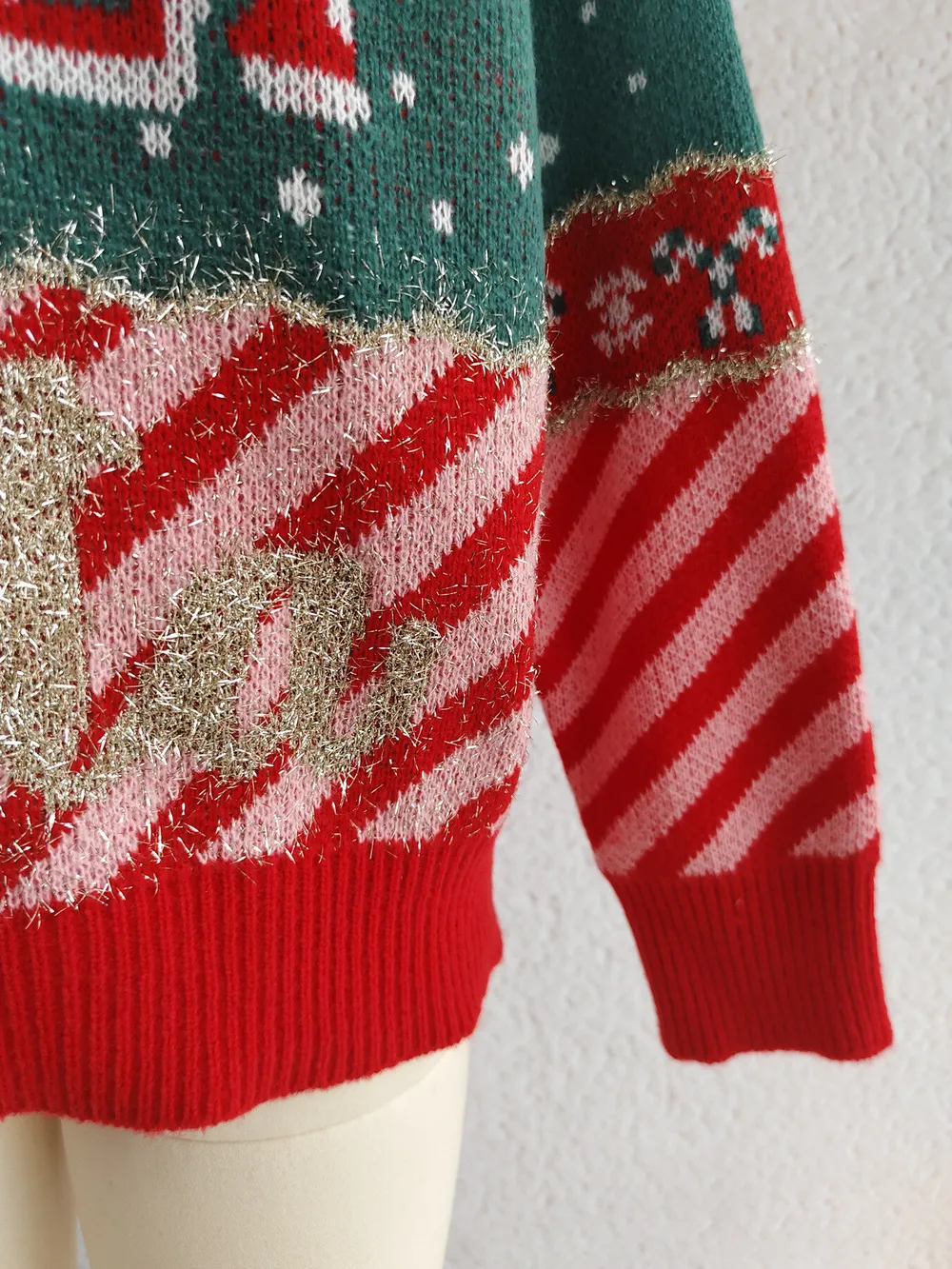 Christmas Letter Round Neck Long Sleeve Sweater, image 12