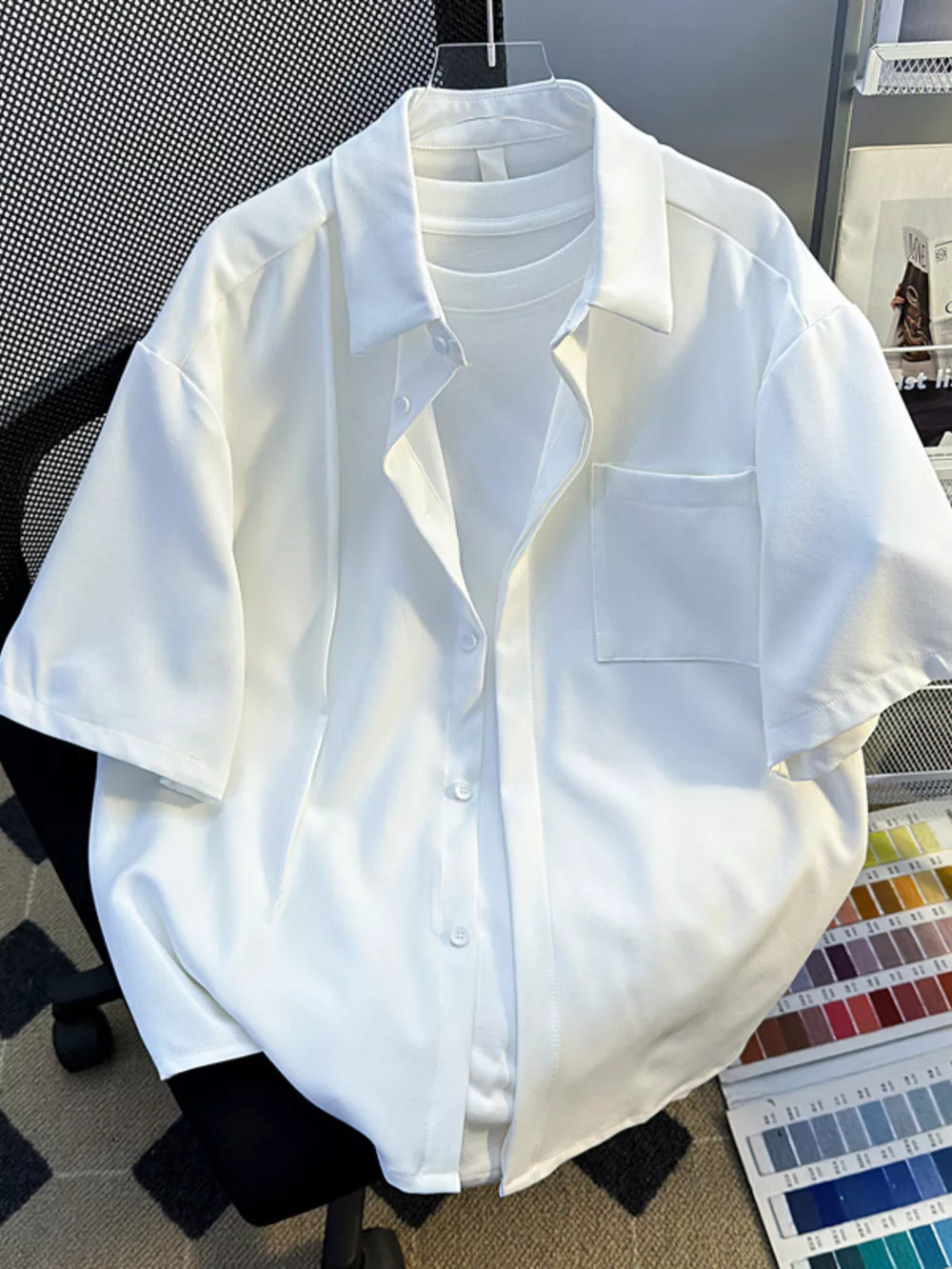 Men's Plus Size Button Up Long Sleeve Shirt, image 9