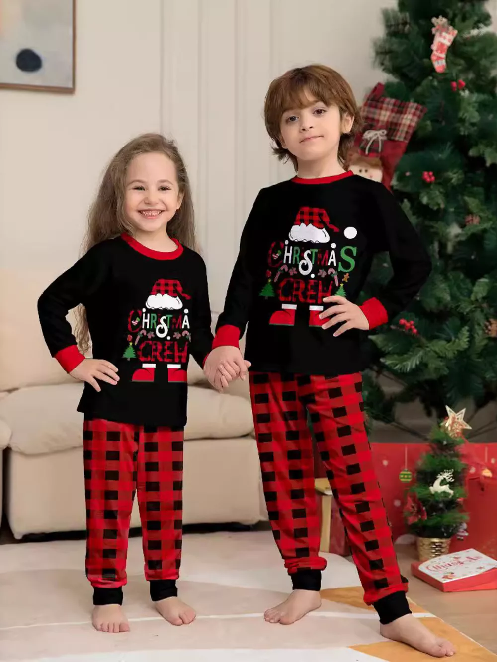 Full Size Matching Family Christmas Pajamas Set with Festive Graphic Plus Size, image 8