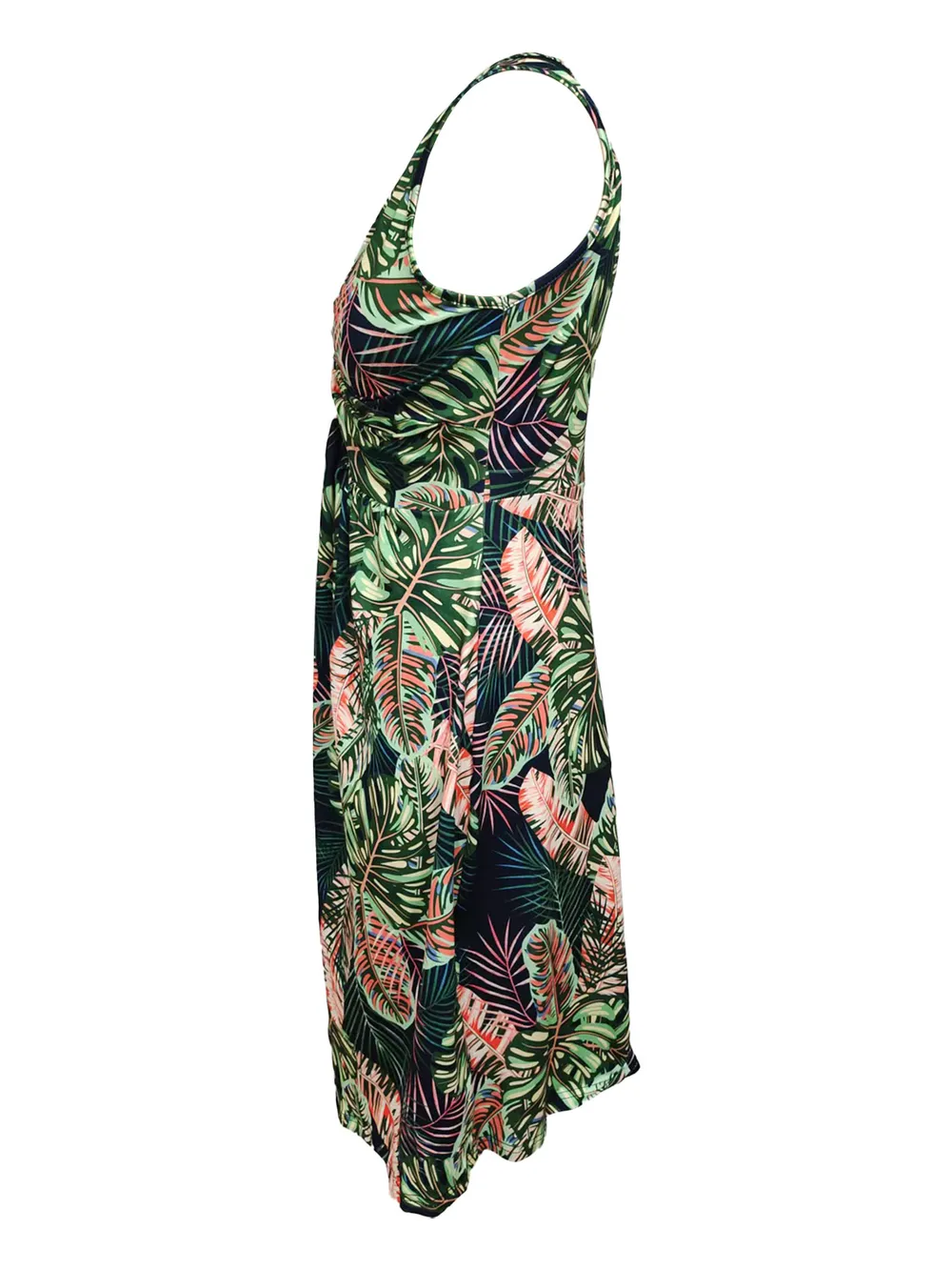 Tropical Print V-Neck Sleeveless Summer Dress, image 6