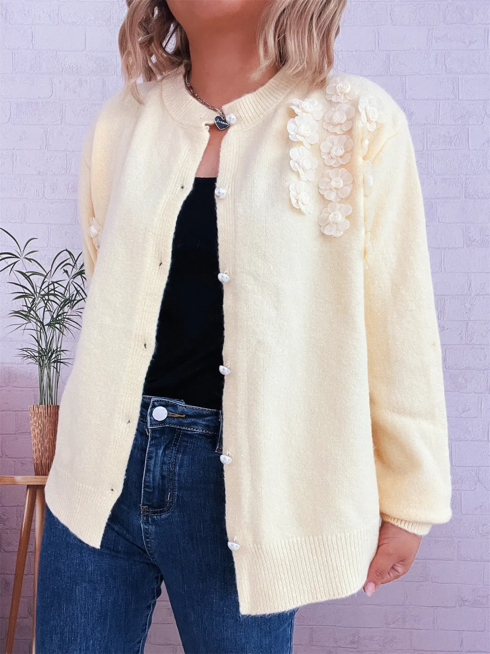 Flower Button Up Long Sleeve Cardigan, image 25