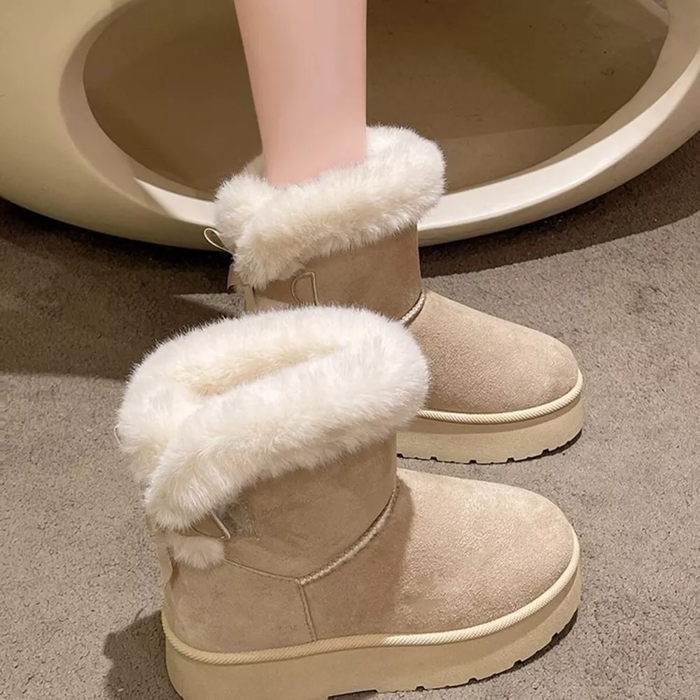 Round Toe Fuzzy Boots, image 12