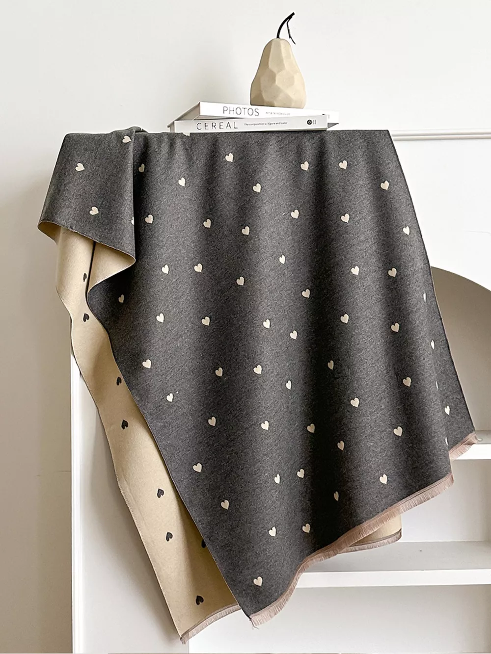 Heart Raw Hem Scarf, image 11