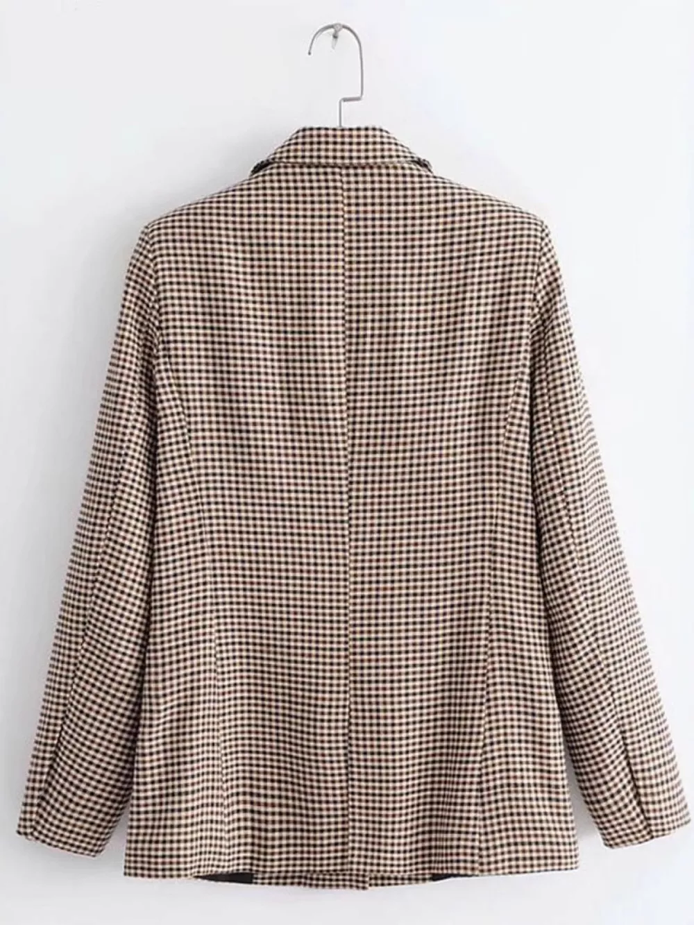 Plaid Lapel Collar Long Sleeve Blazer, image 4