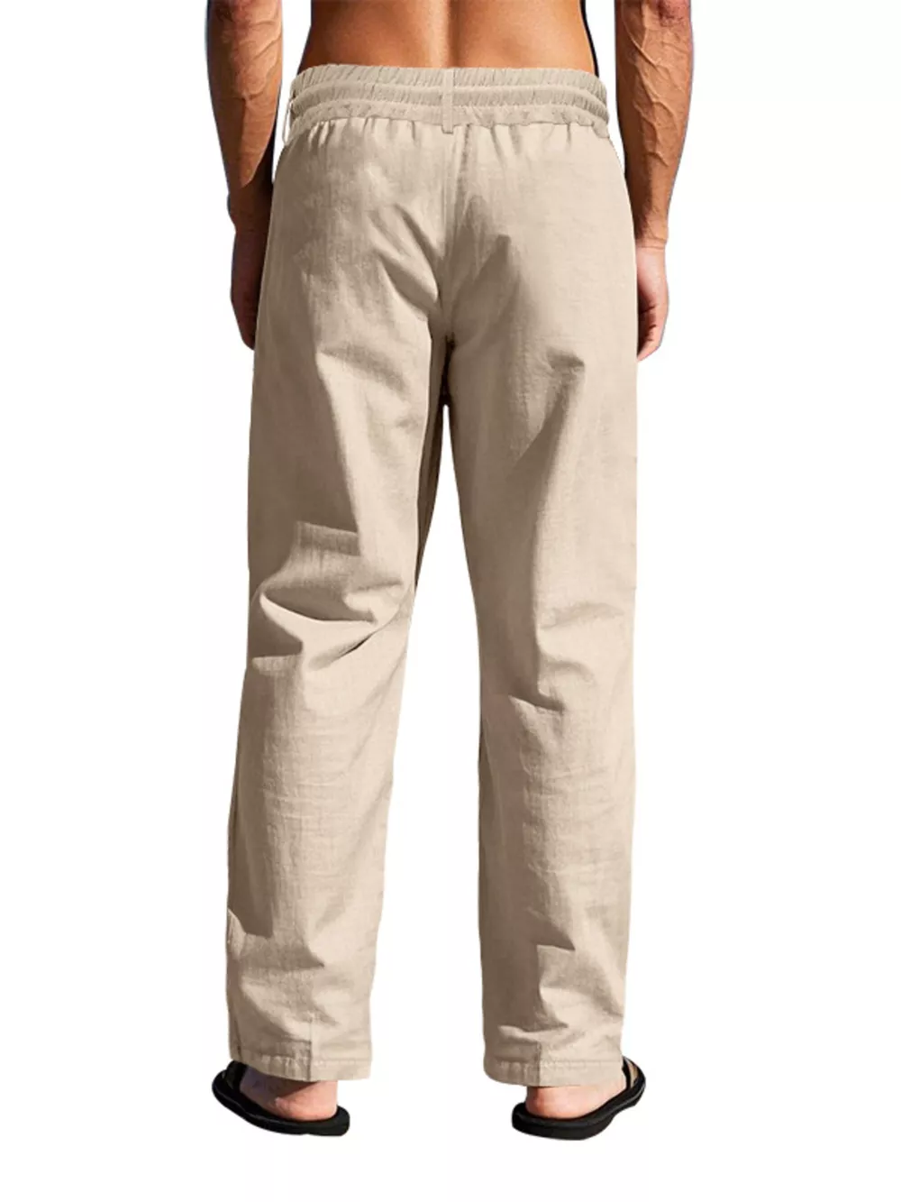 Men's Full Size Drawstring Pants with Button-Front Detail Plus Size, image 3