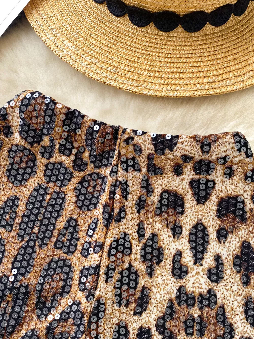 Sequin Leopard Shorts, image 2