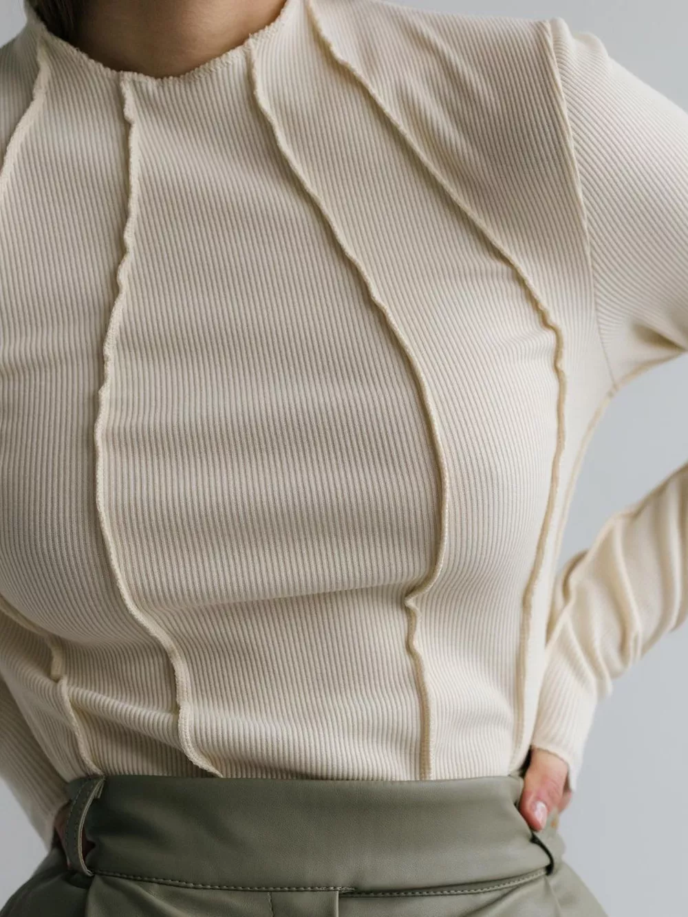 Seam Detail Long Sleeve T-Shirt, image 2