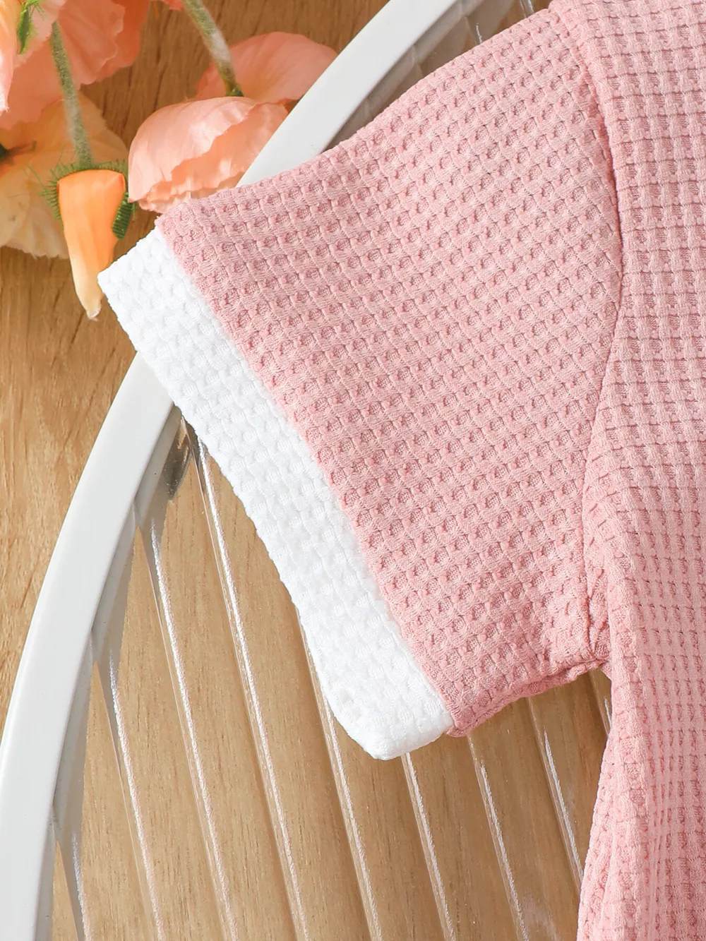 Children's Honey Flower Waffle Knit Tee and Shorts Set, image 7
