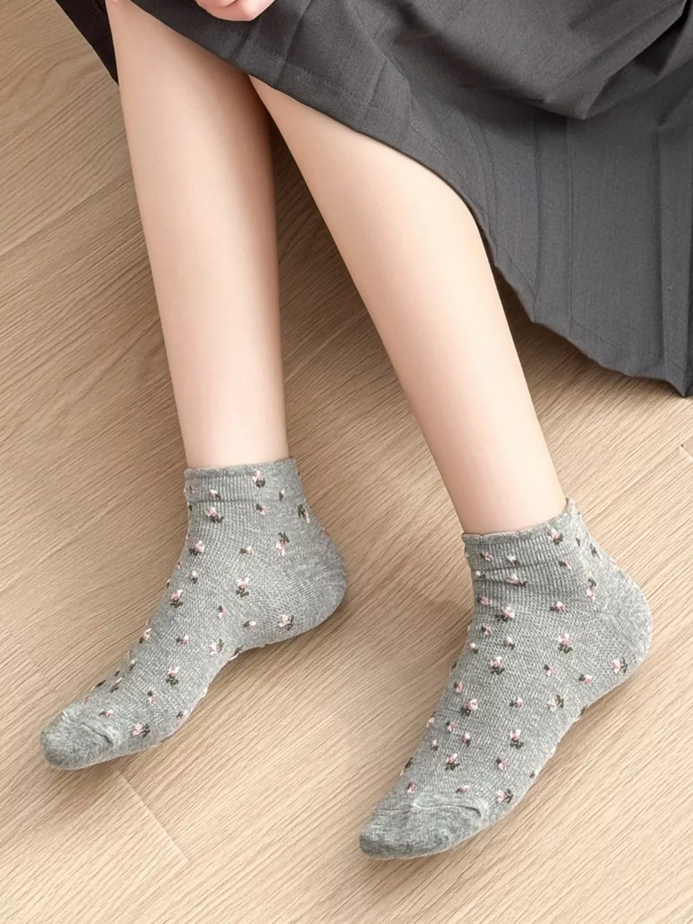 Floral Ankle Socks, image 2