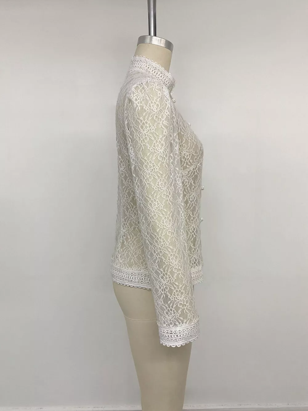 Lace Chinese Style Button Shirt, image 12