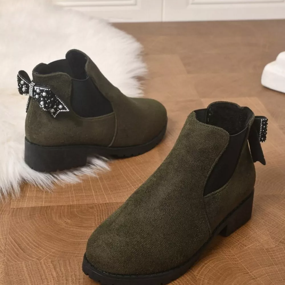 Round Toe Block Heels Boots, image 4