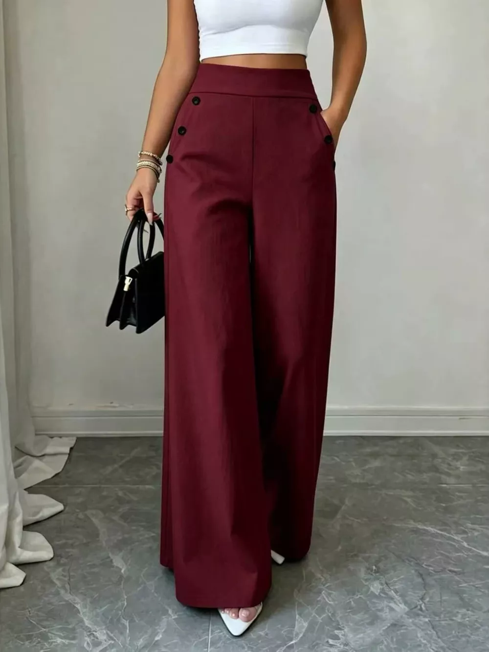 High-Waisted Wide-Leg Pants, image 7