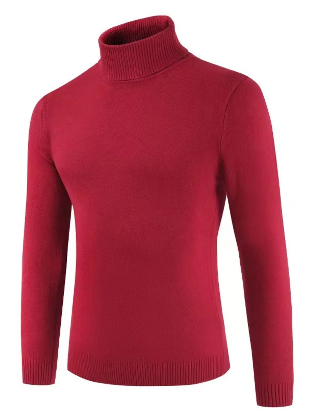 Men's Plus Size Turtleneck Long Sleeve Sweater, image 5