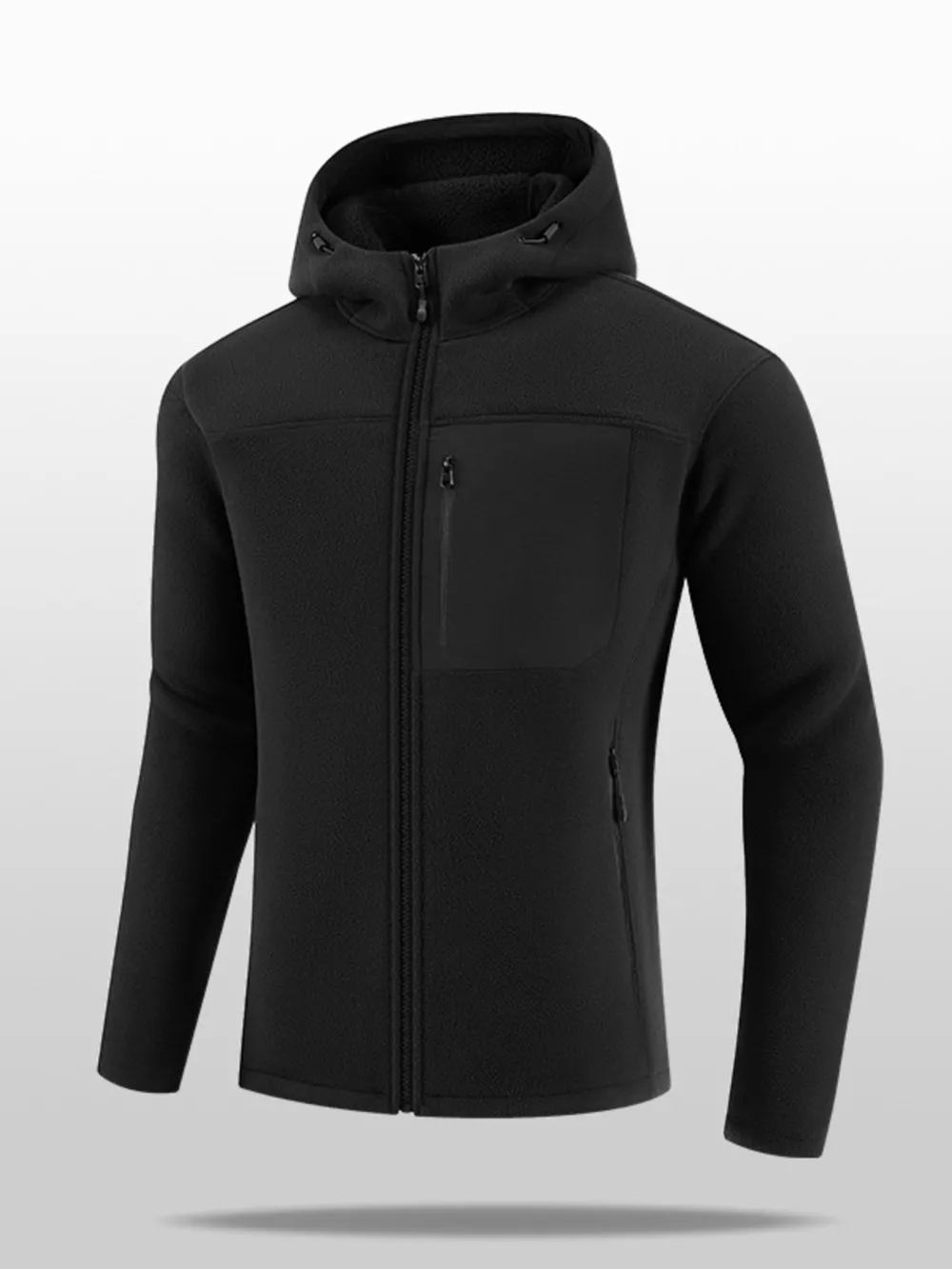 Men's Plus Size Hooded Fleece Full- Jacket