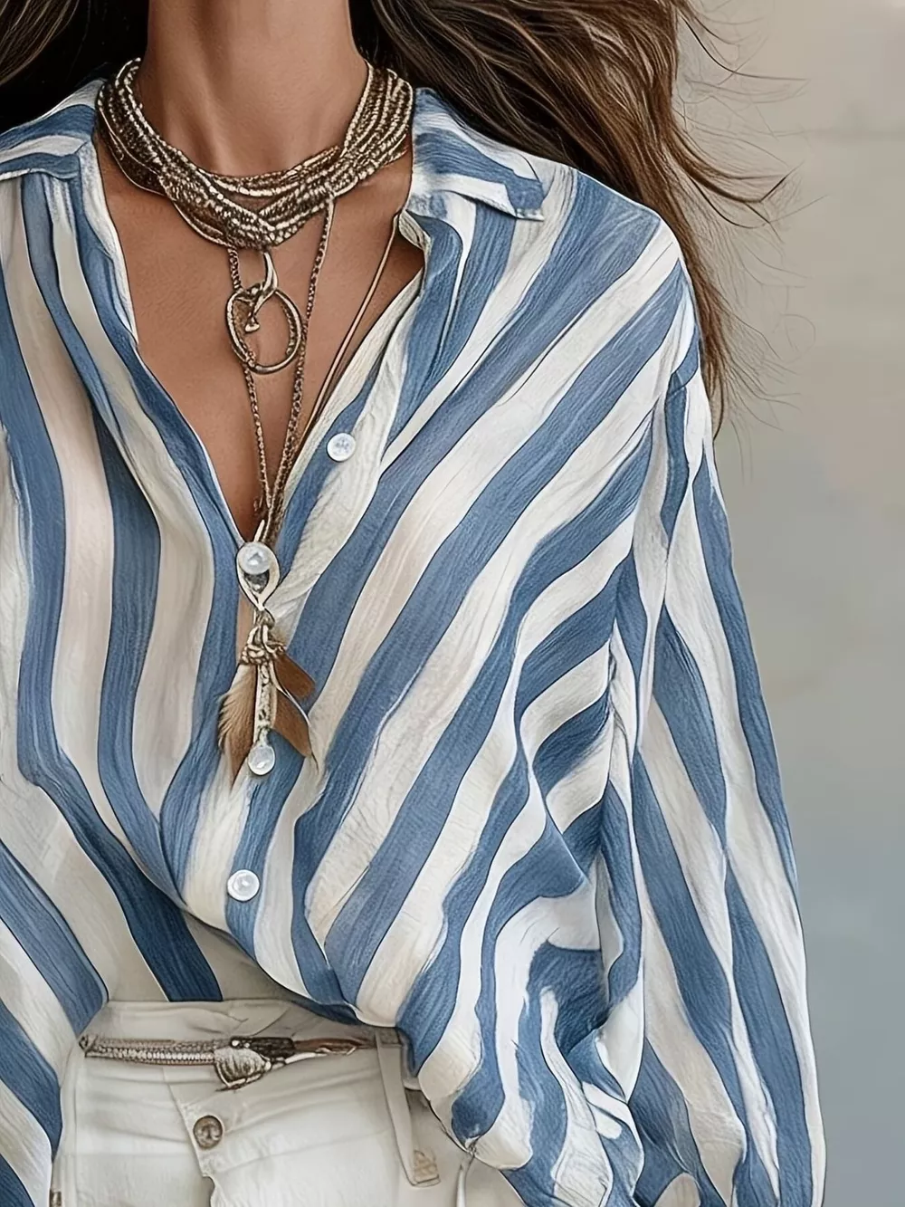 Striped Loose Fit Shirt, image 5