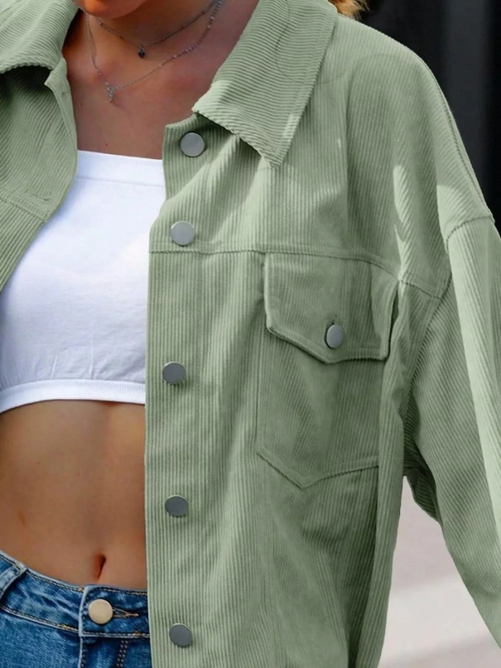 Corduroy Button-Down Shacket, image 14