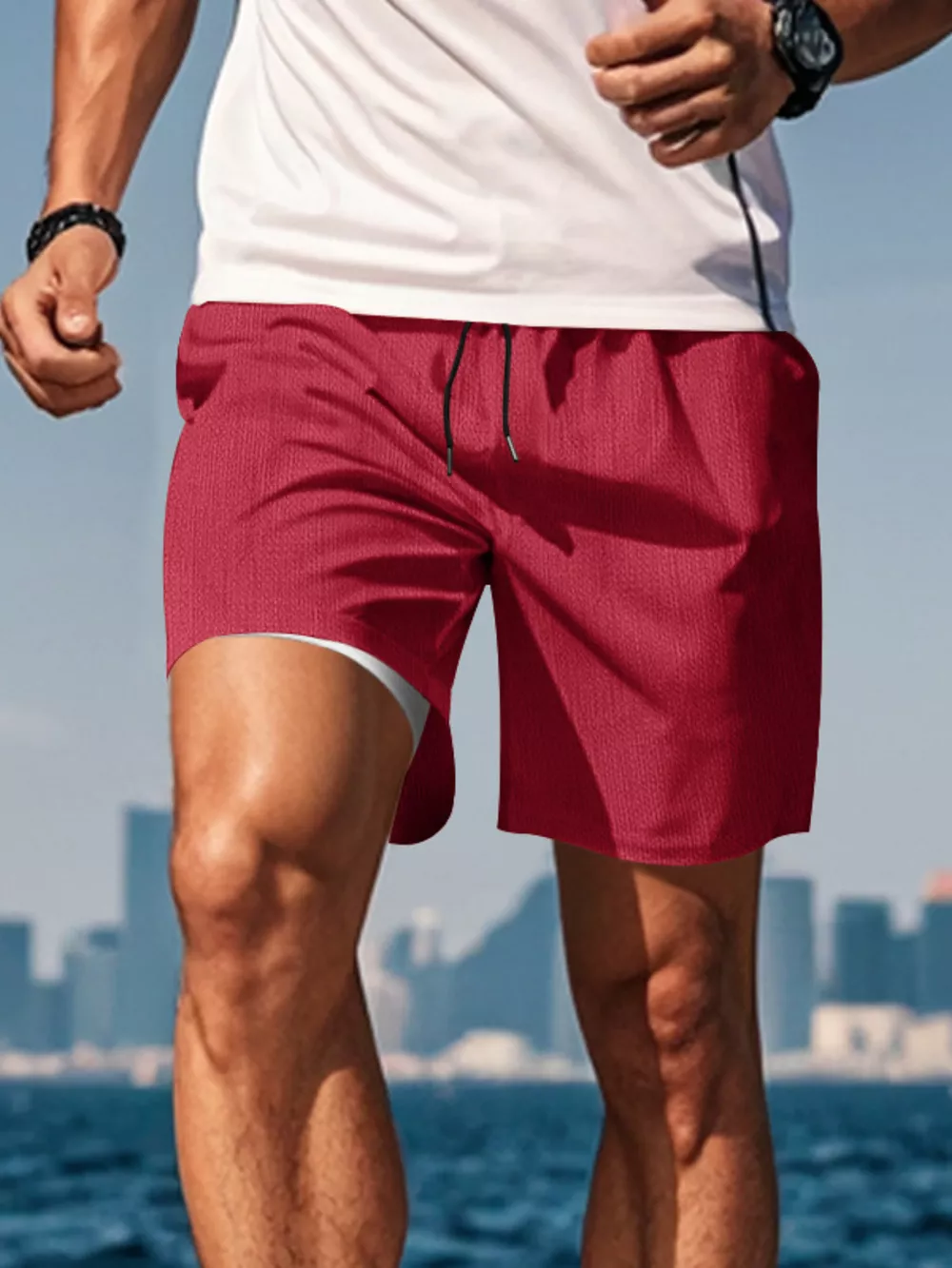 Men's Drawstring Causal Shorts, image 2