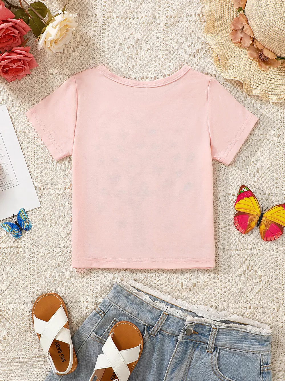Children's Butterfly Tree Graphic Casual T-Shirt, image 7