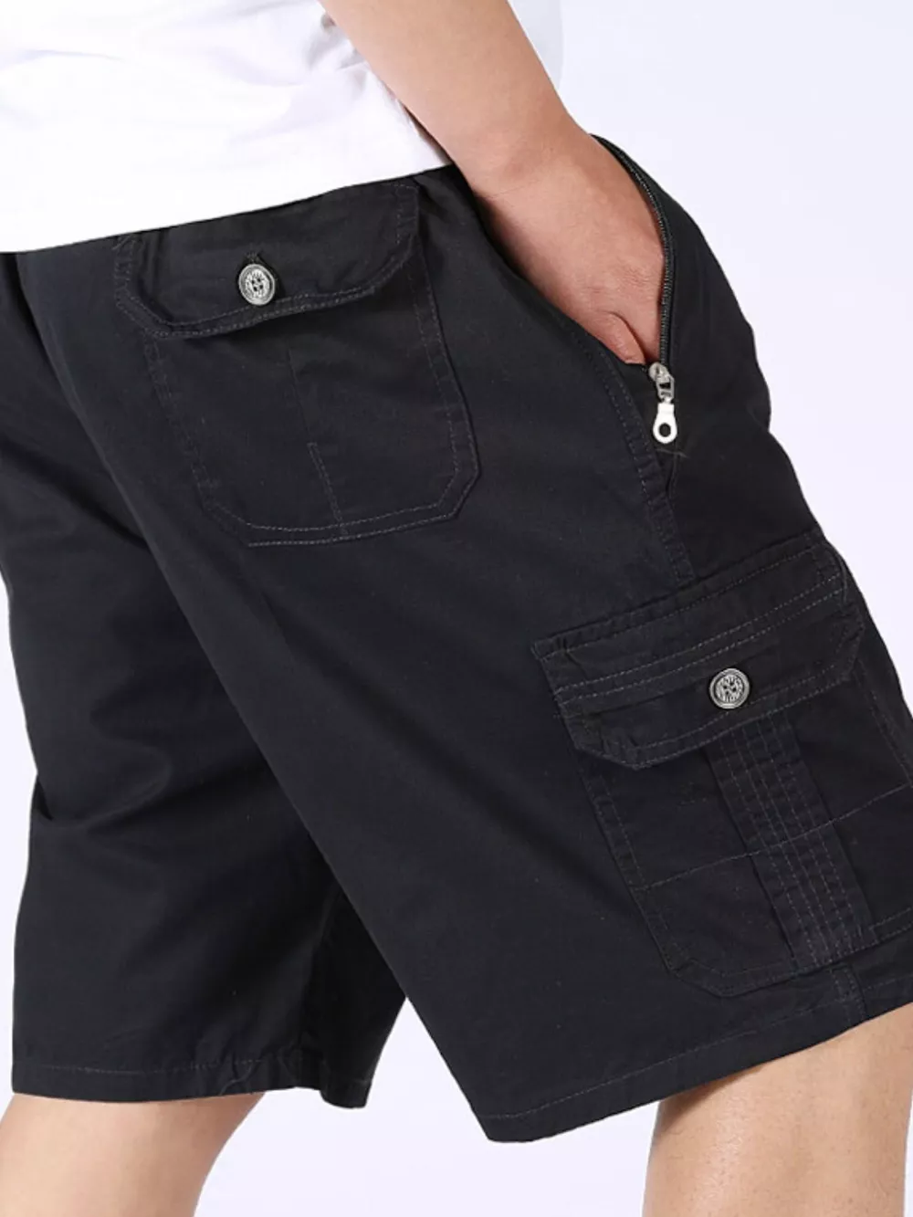 Men's Plus Size Loose Fit Cargo Shorts, image 5