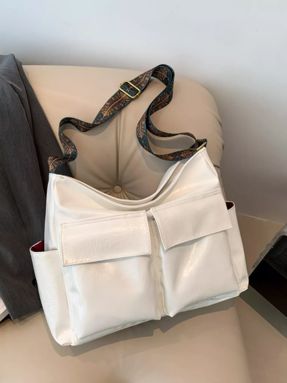 Adjustable Strap Multi Pocket Handbag, image 8