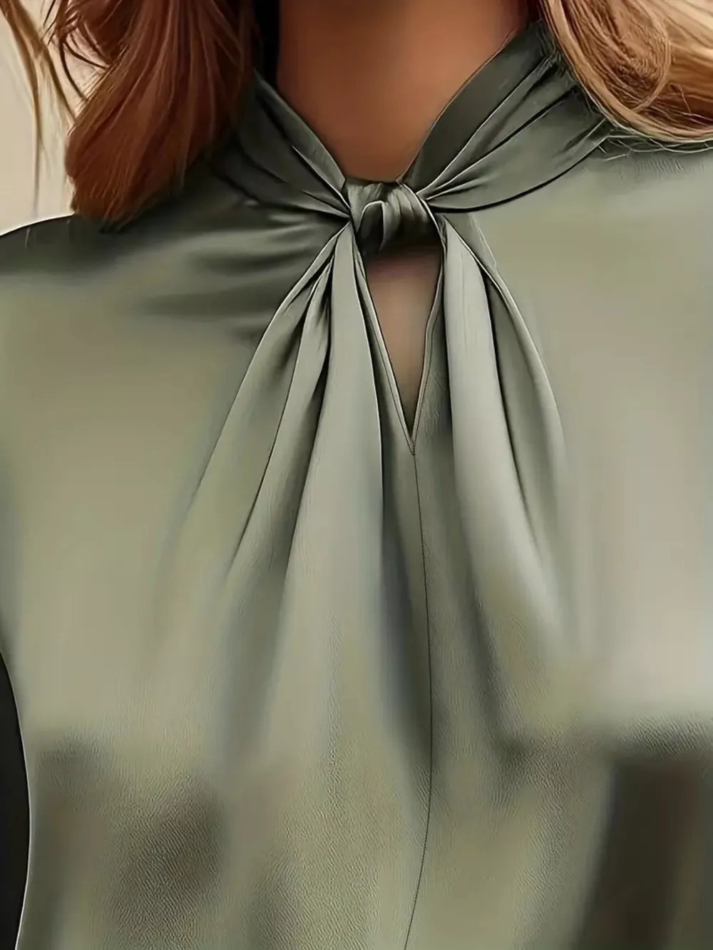 Satin Cutout Front Blouse, image 3