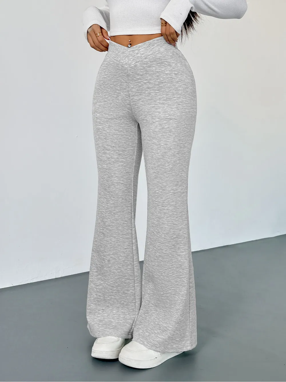 High Waisted Flare Leg Pants, image 4