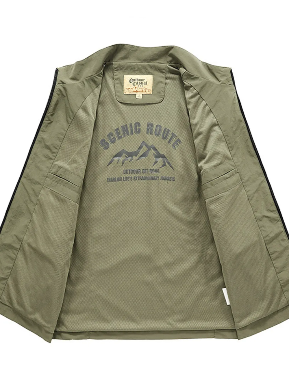 Men's Plus Size Multi-Pocket Zip Up Vest, image 4