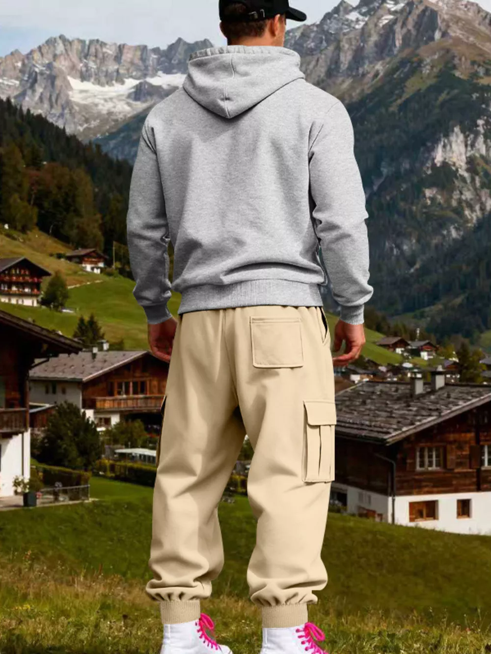 Men's Full Size Kangaroo Pocket Hoodie and Sweatpants Two-Piece Set Plus Size, image 20