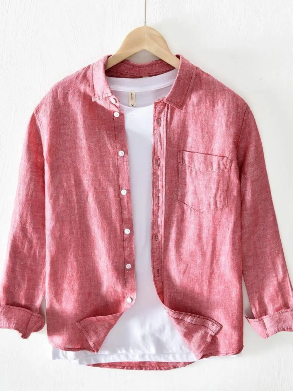 Men's Plus Size Button-Up Shirt with Chest Pocket, image 3