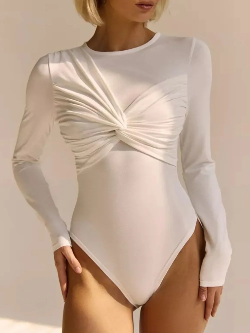 Twist Front Long Sleeve Bodysuit, image 6