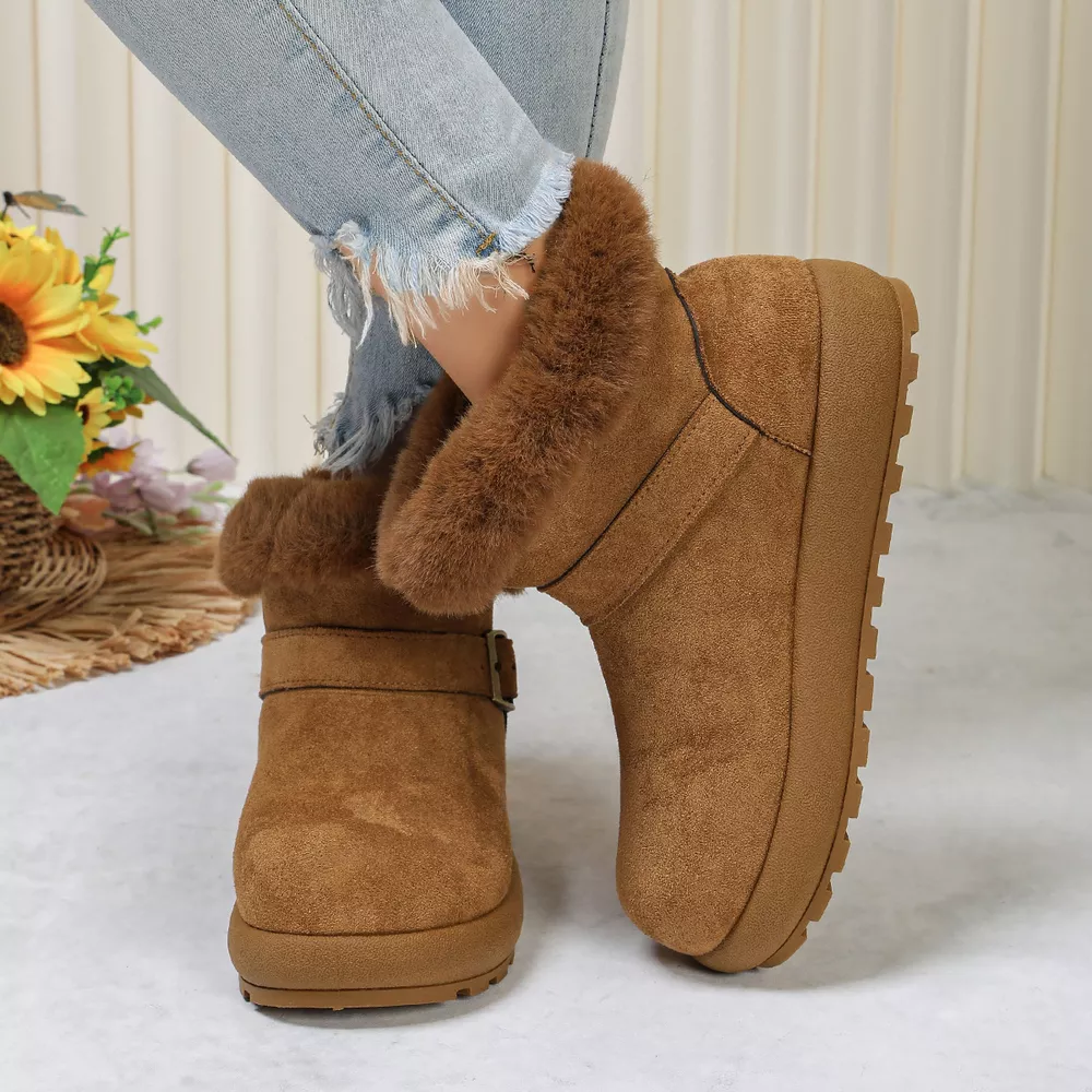 Round Toe Fuzzy Boots, image 9