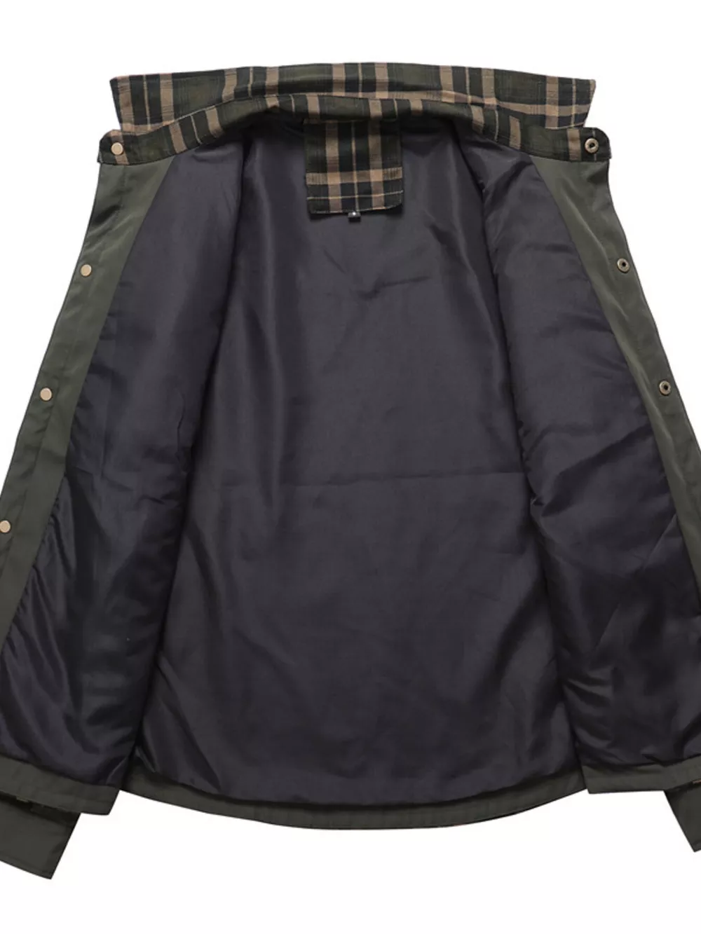 Men's Full Size Button Up Long Sleeve Plaid Shirt Plus Size, image 2
