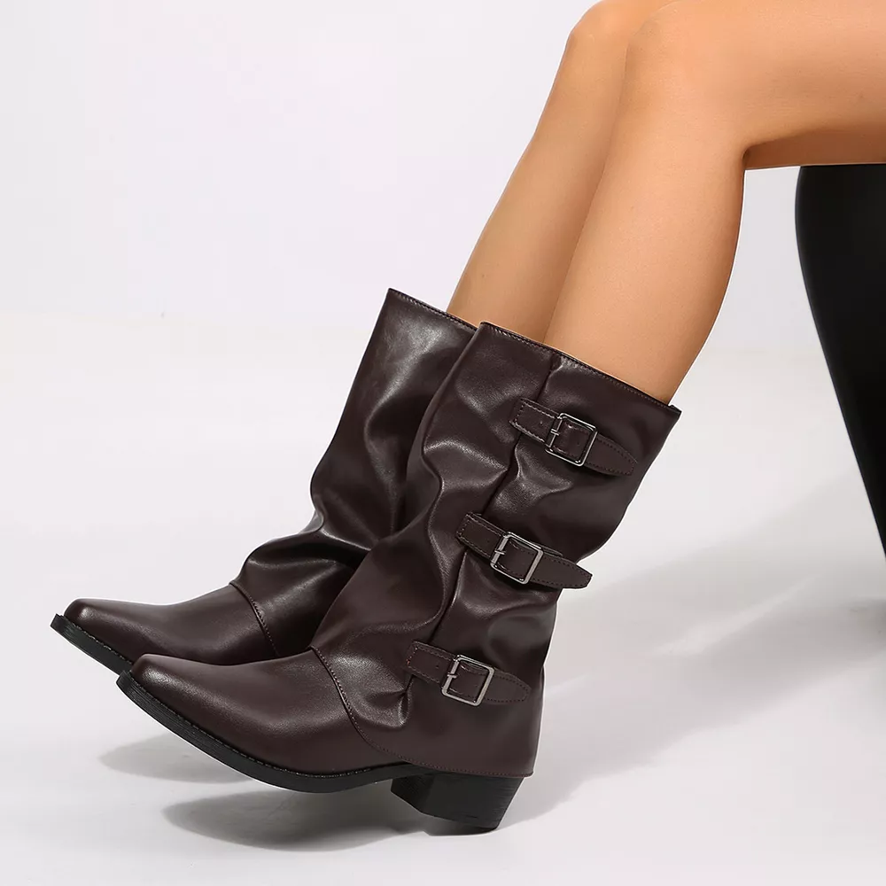 Point Toe Block Heels Boots, image 5