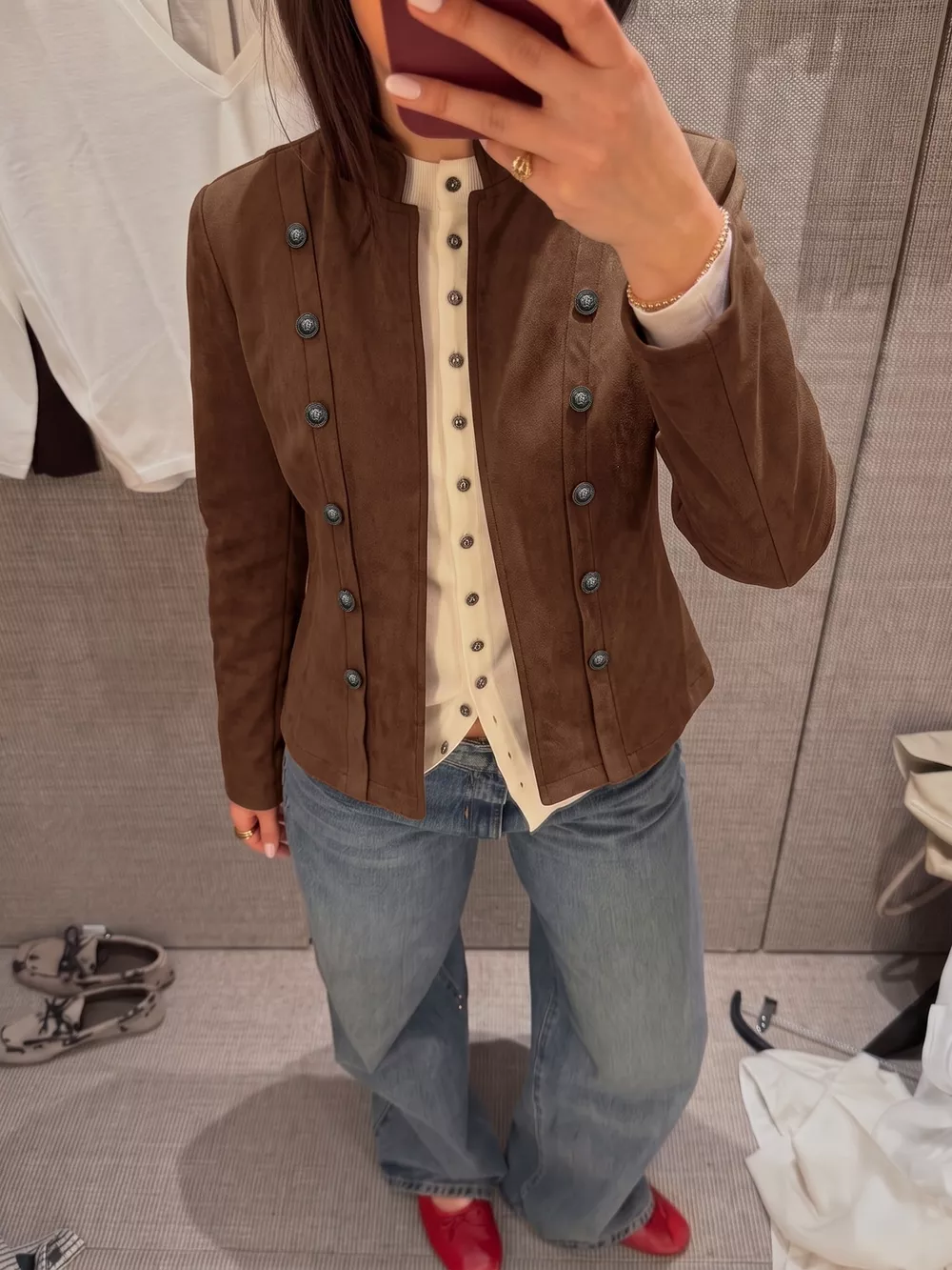 Vintage Stand Collar Cropped Jacket, image 3
