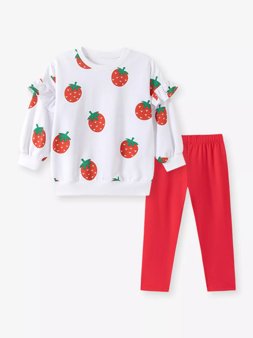Children's Strawberry Long Sleeve Sweatshirt and Leggings Set, image 2