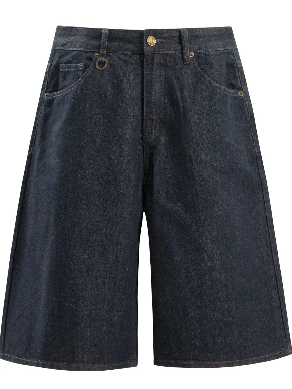Men's Wide-Leg Denim Shorts with Pockets, image 2