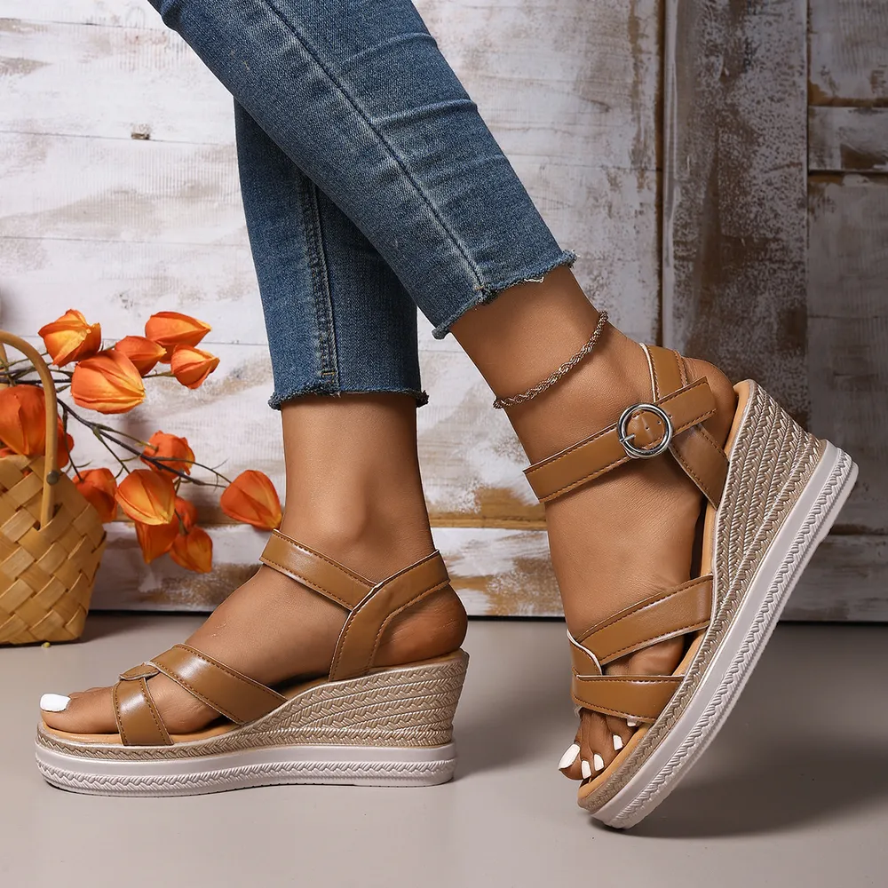 Open Toe Platform Wedge Sandals, image 7