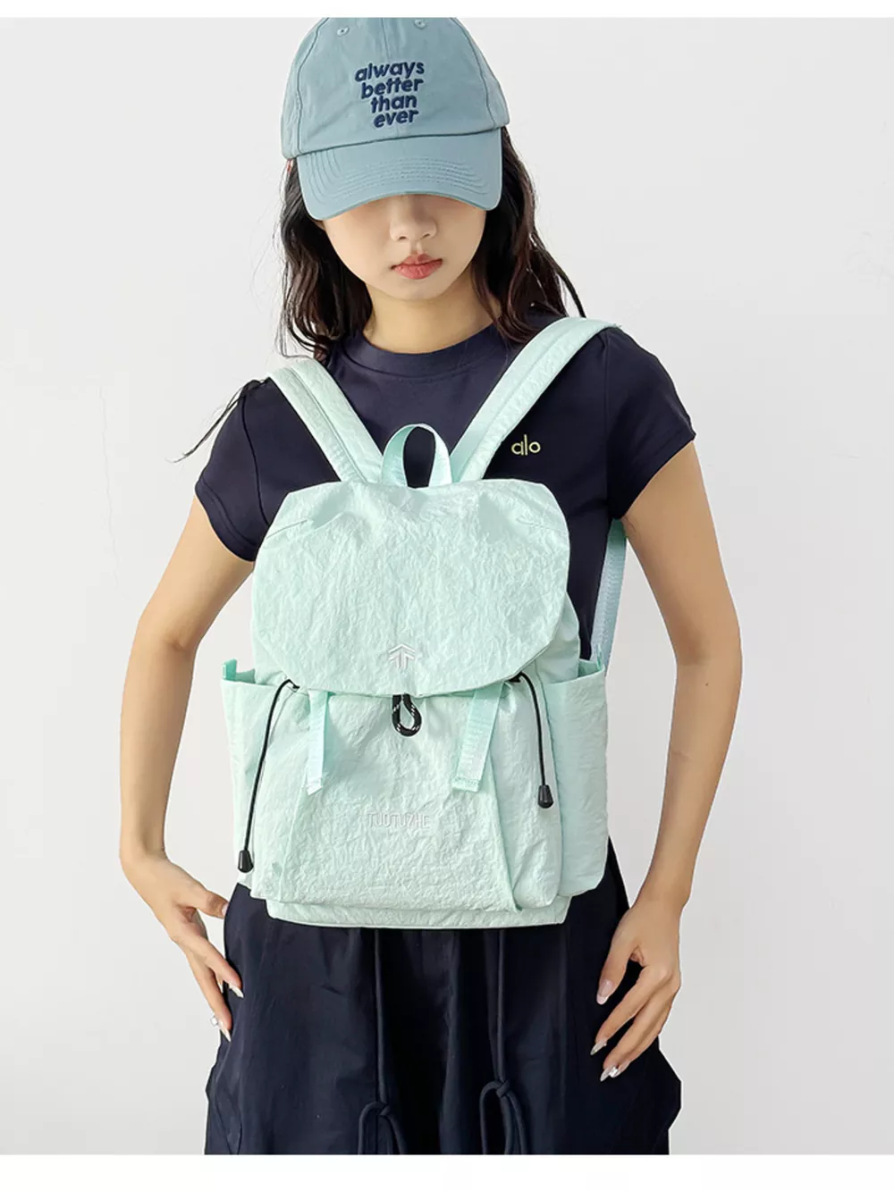 Lightweight Crinkled Backpack Bag