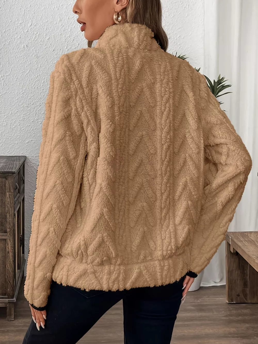 Full Size Fleece Half Zip Sweatshirt Plus Size, image 21