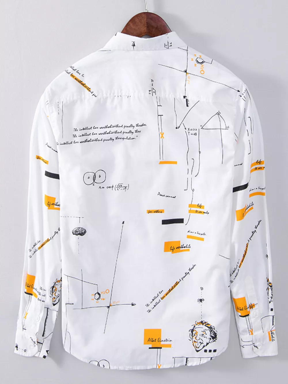 Men's Plus Size Casual Printed Long Sleeve Shirt, image 3