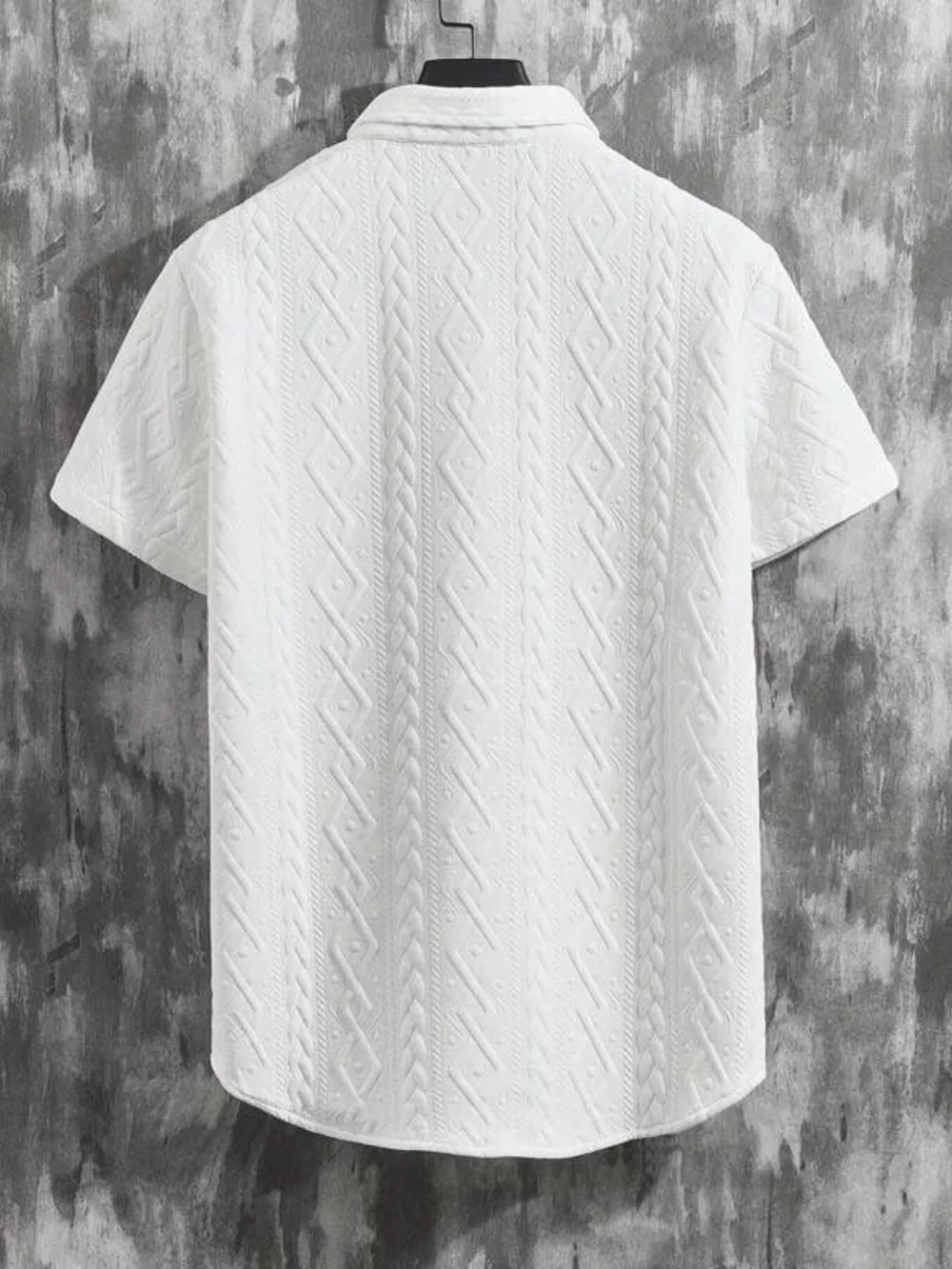 Men's Textured Knit Short Sleeve Polo & Shorts Set, image 4