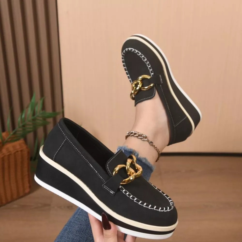 Round Toe Wedge Slip-Ons, image 4