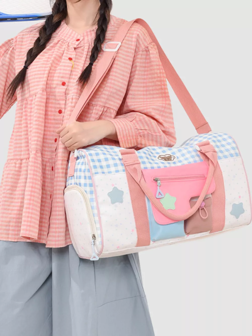 Color Block Large Capacity Travel Bag, image 4