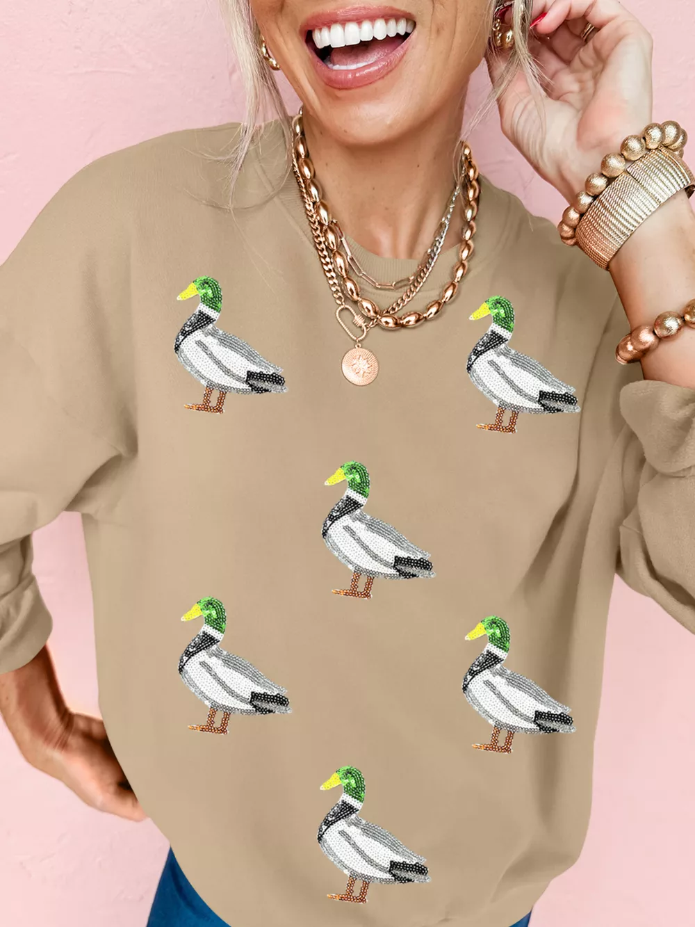 Sequin Duck Long Sleeve Top, image 3