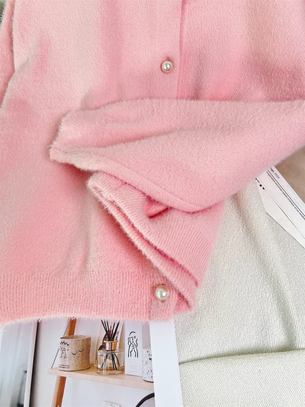 Fuzzy Knit Button Down Cardigan, image 28